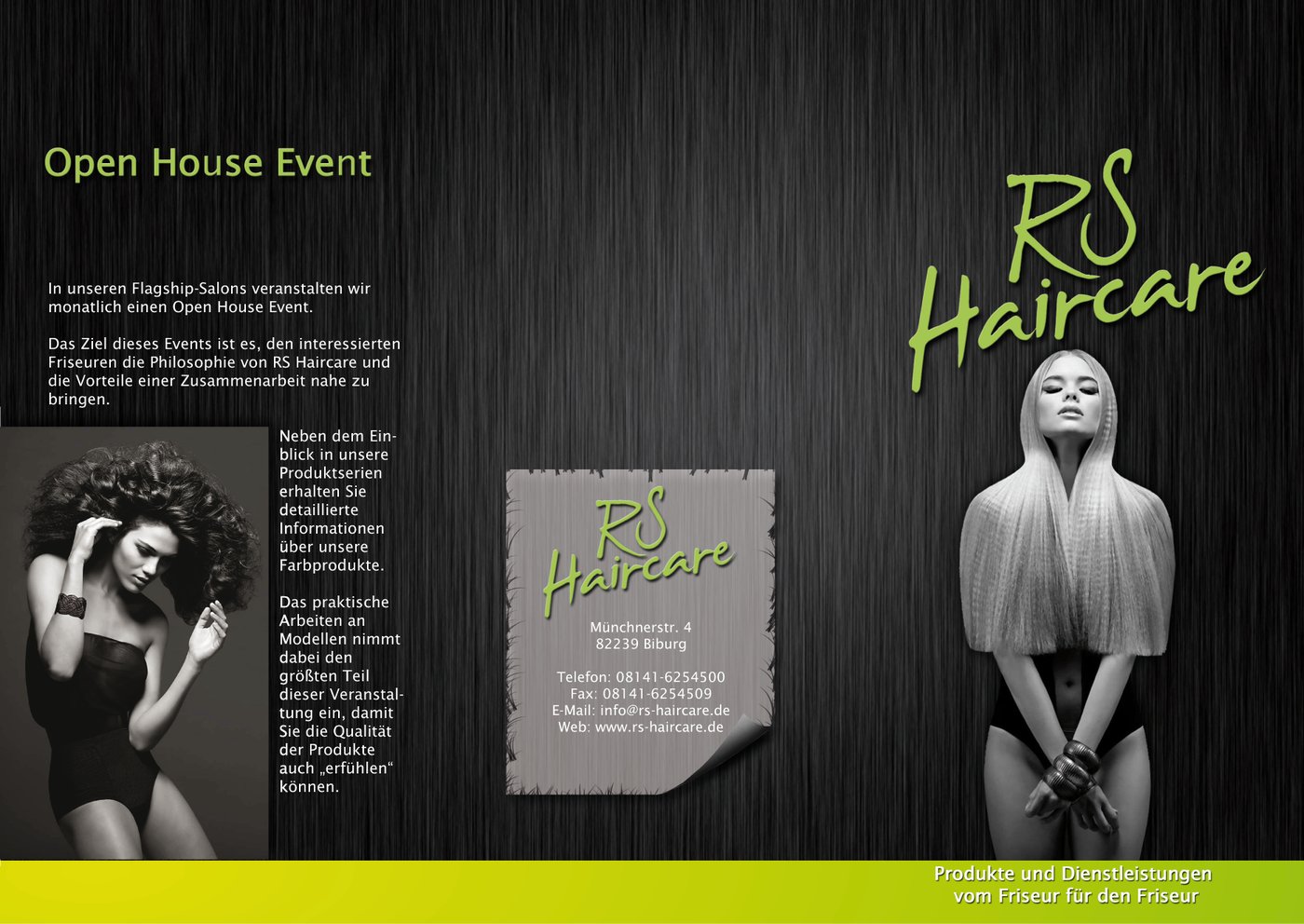 RS Haircare Flyer 6-Seiter Wickelfalz – Außenseite